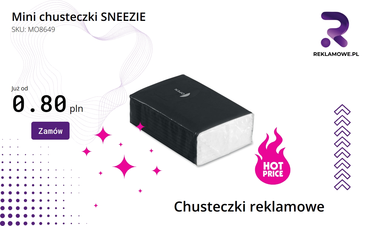 Mini chusteczki SNEEZIE nadające się do wielokrotnego użytku